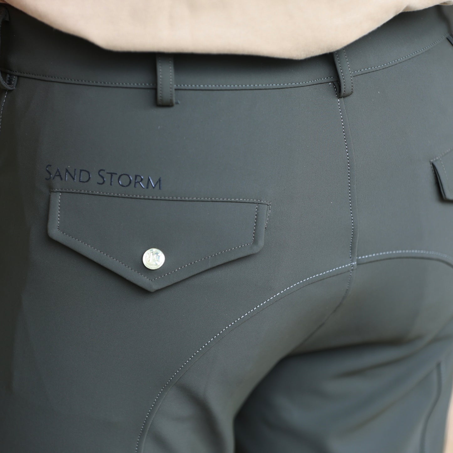 Sandstorm Equestrian - Men's Jodhpurs - Olive / Black