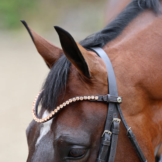 Sandstorm Equestrian -QuickSwitch BrowBand - Rose Gold Diamante - Single Row