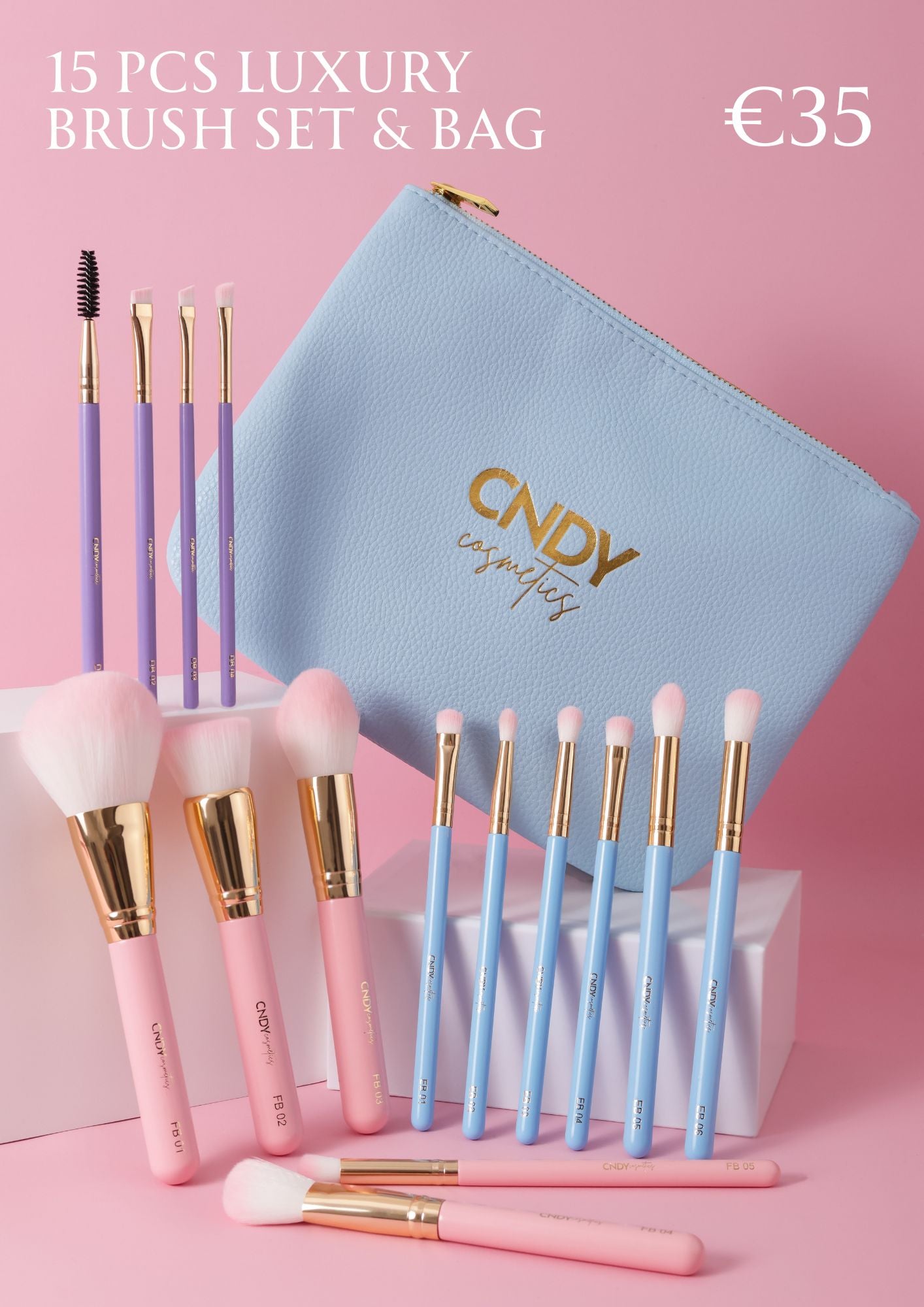 15 PCS LUXURY BRUSH SET & BAG