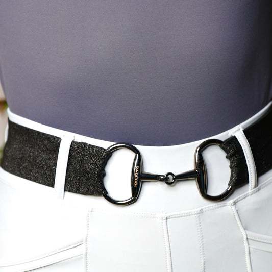 Sandstorm Equestrian - Black Snaffle Belt -Shimmer Black