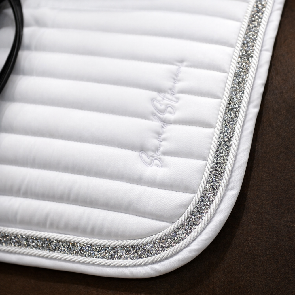 Sandstorm Equestrian - Saddle Pad -  White Sparkle