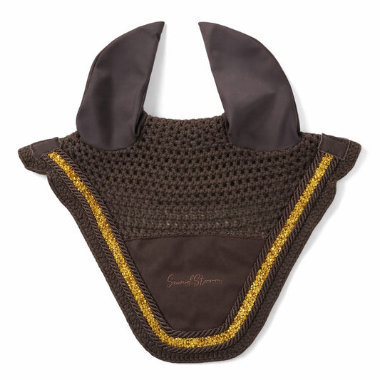 Sandstorm Equestrian - Ear Veil -  Chocolate Sparkle
