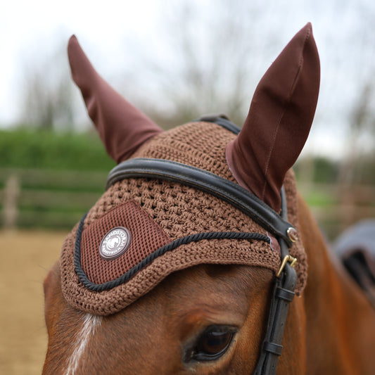 Sandstorm Equestrian - Mesh Ear Veils - Brown