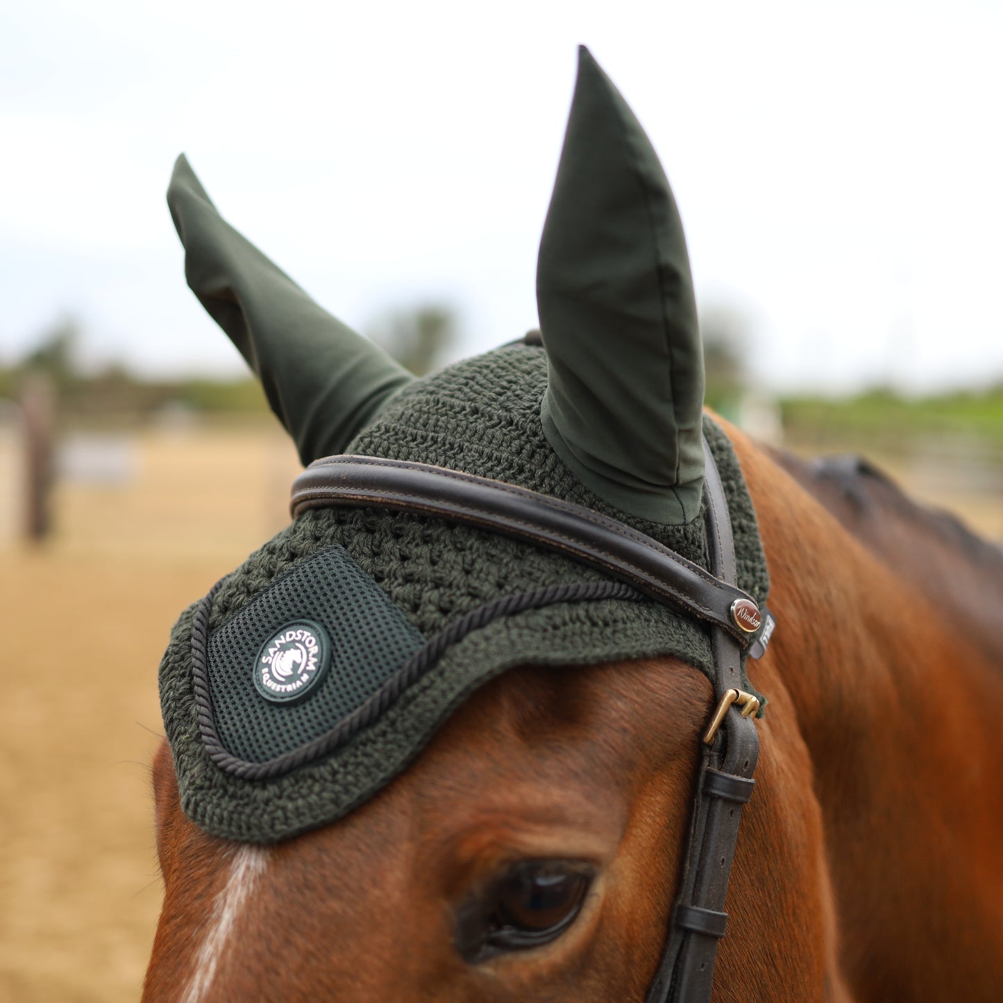 Sandstorm Equestrian - Mesh Ear Veils - Hunter Green