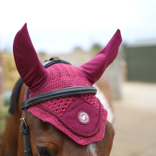 Sandstorm Equestrian - Mesh Ear Veils - Bordeaux