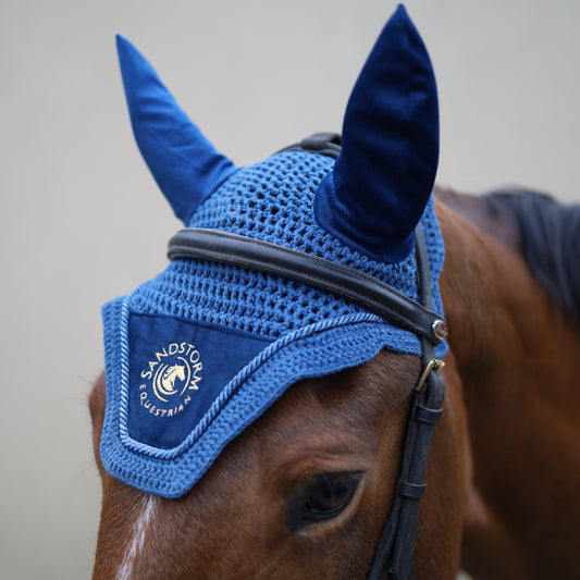 Sandstorm Equestrian - Velvet Ear Veil - Sapphire