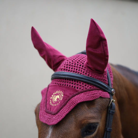 Sandstorm Equestrian - Velvet Ear Veil - Ruby