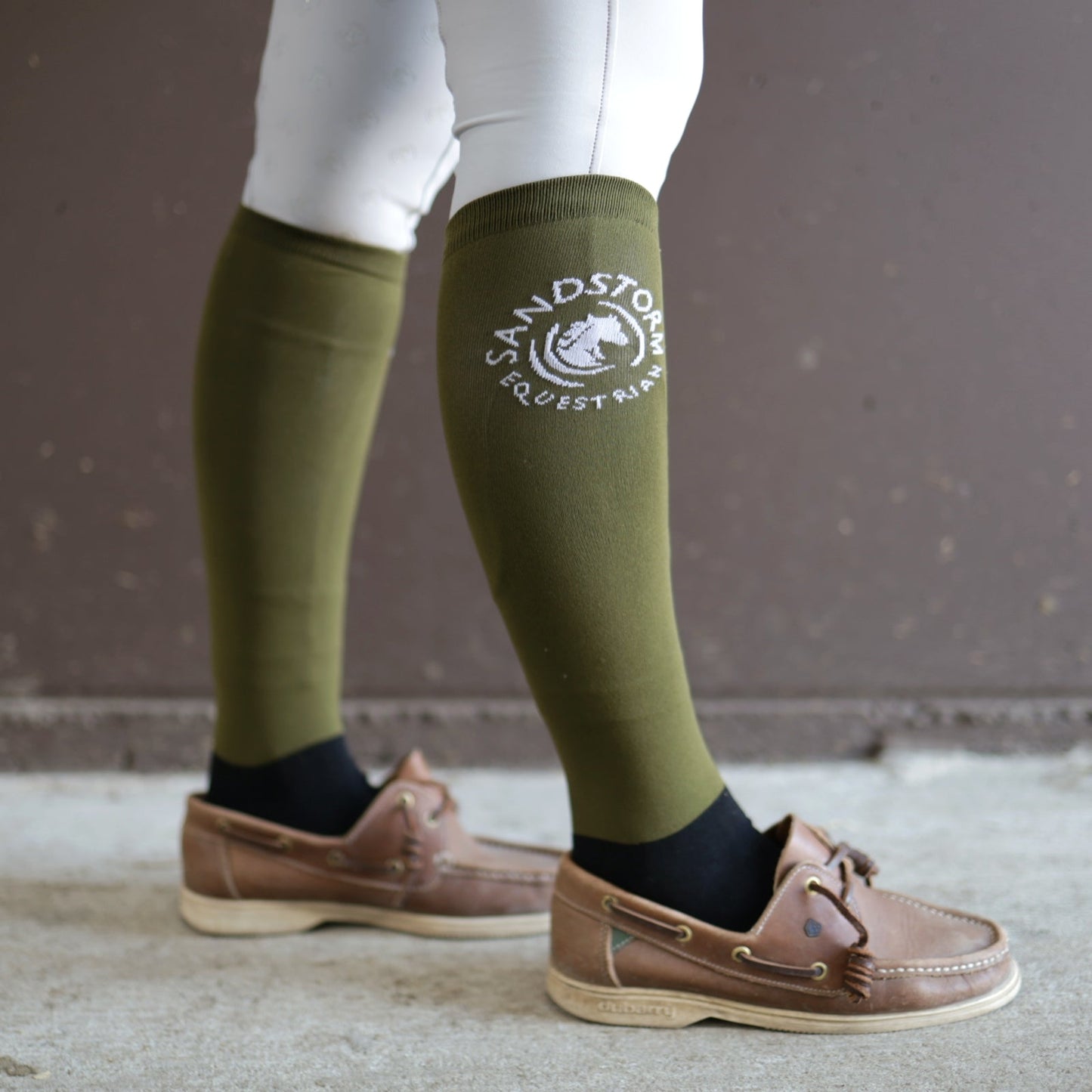 Sandstorm Equestrian Show Socks - Olive Green