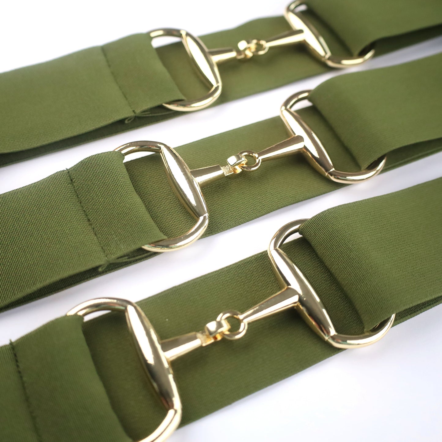 Sandstorm Equestrian - Gold Snaffle Belt - Olive Green