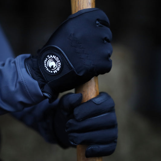 Sandstorm Equestrian Riding Gloves - Waterproof & Thermal - Black