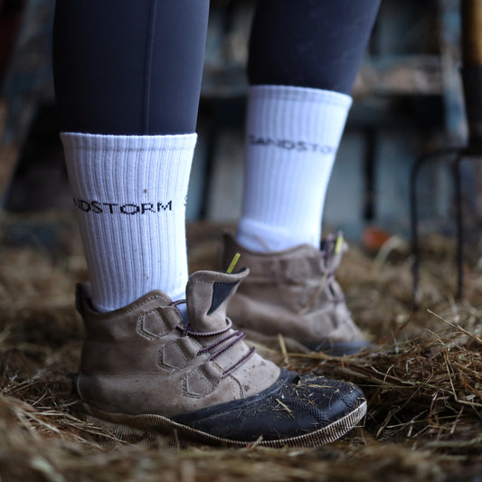 Sandstorm Equestrian Crew Socks - White