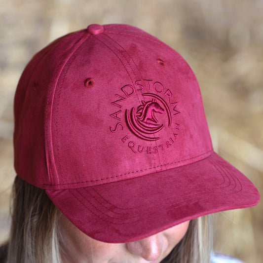Sandstorm Suede Effect Cap - Ruby