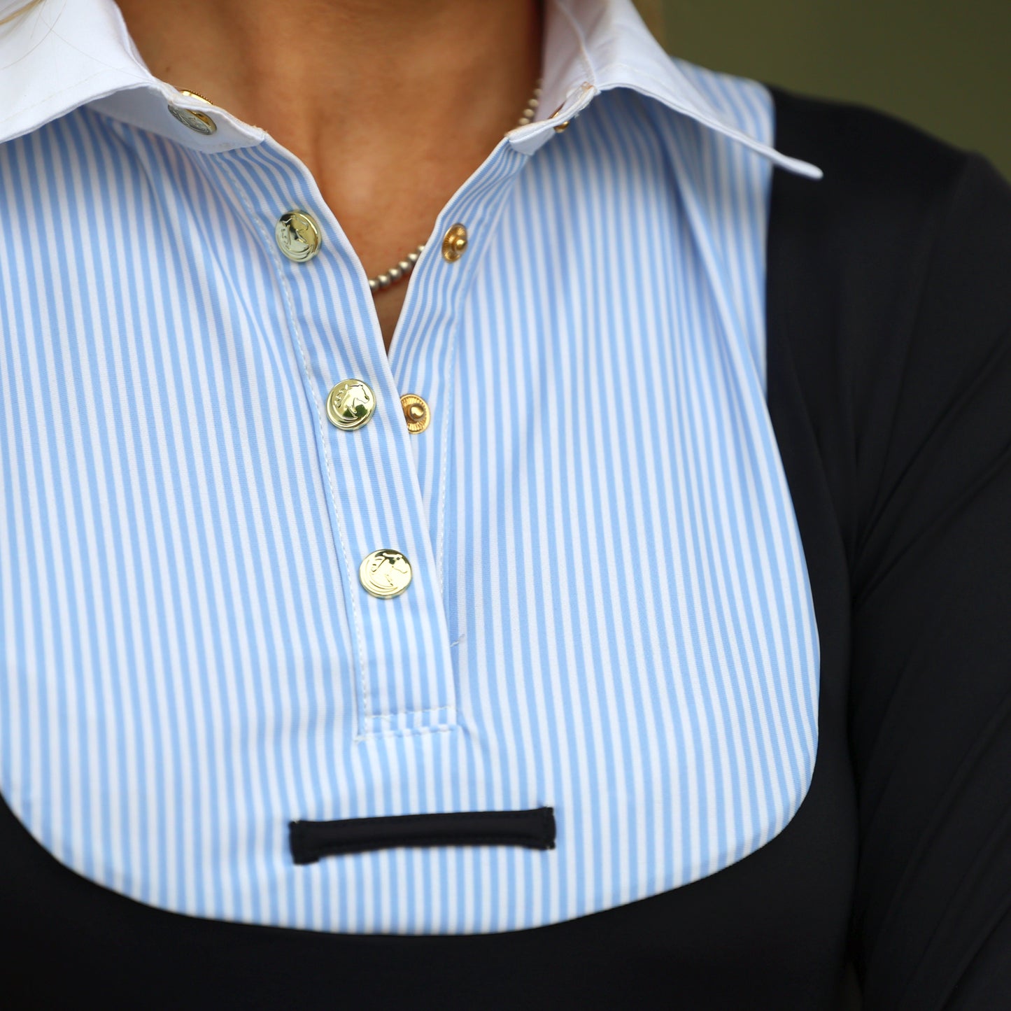 Sandstorm Equestrian - Showing Shirt - Navy, Blue & White Stripe