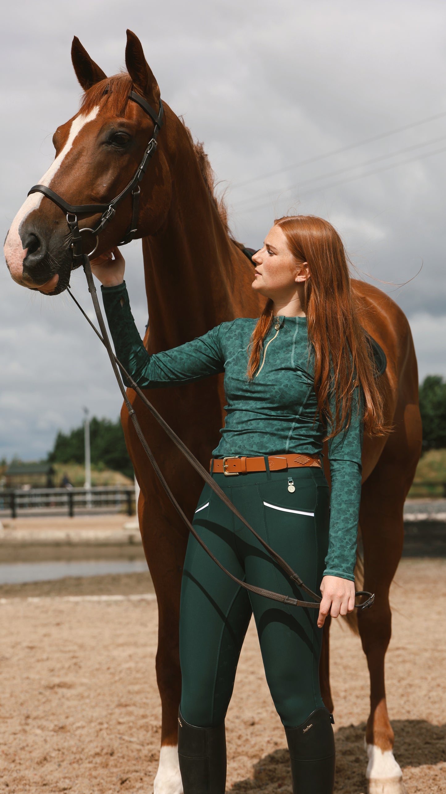 Sandstorm Equestrian - Performance Style Base Layer - Shamrock