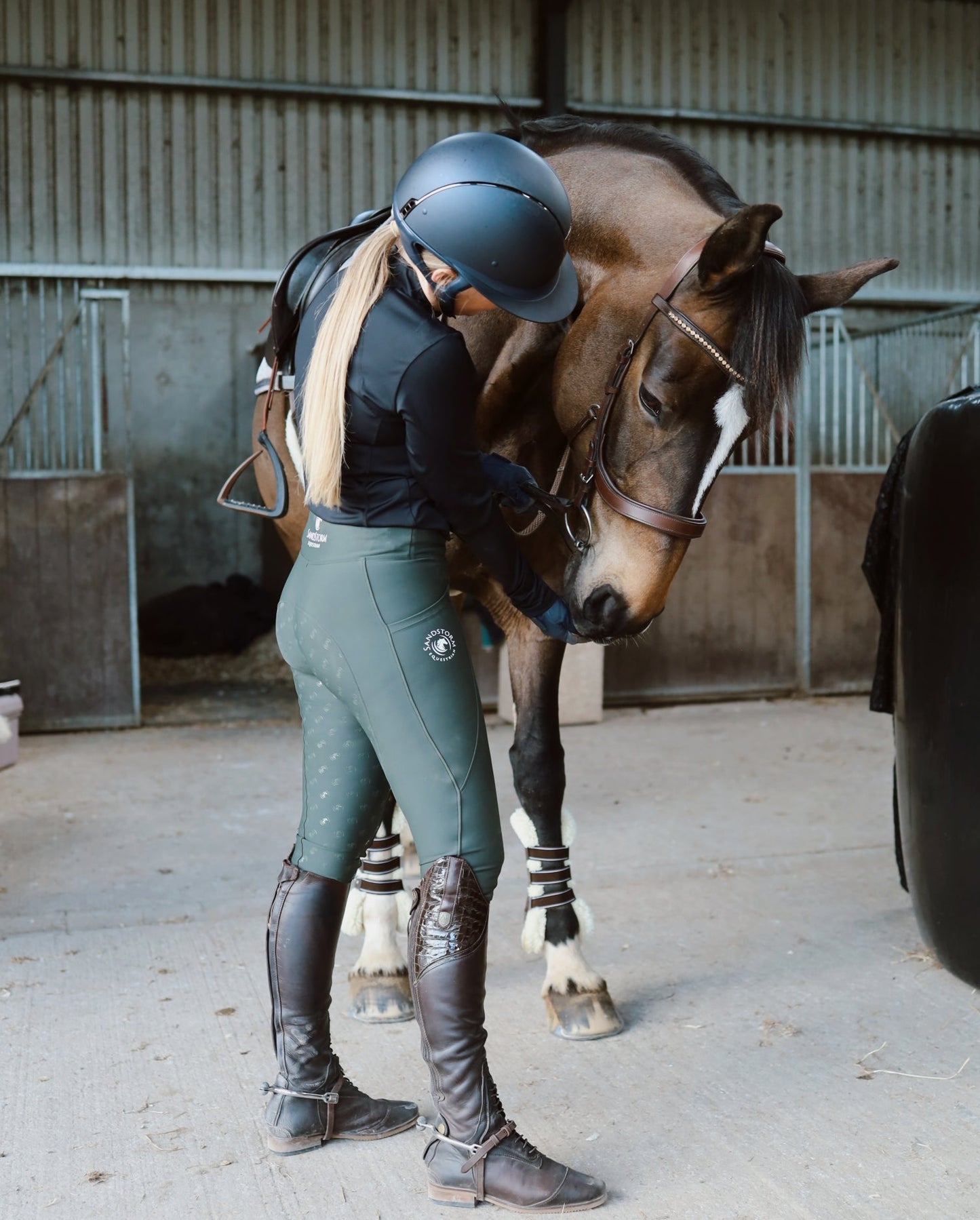 Sandstorm Equestrian - Everyday Comfort Riding Leggings - Hunter Green