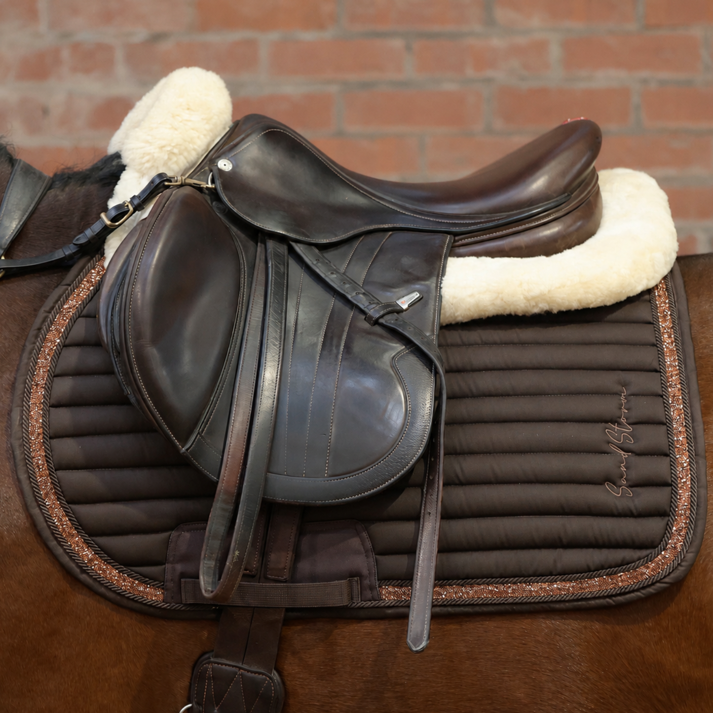 Sandstorm Equestrian - Saddle Pad - Chocolate Brown with Chocolate Sparkle