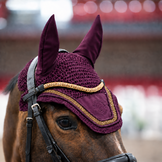 Sandstorm Equestrian - Ear Veil - Plum Sparkle