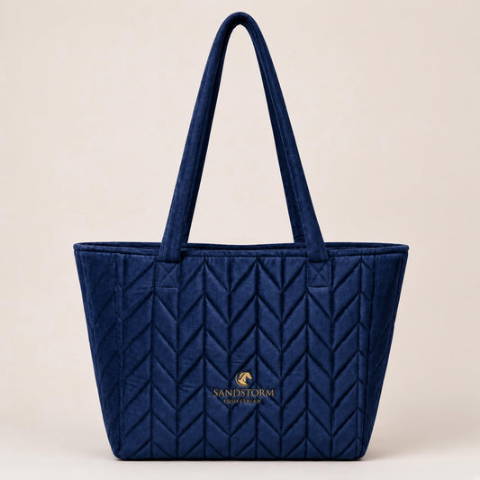 Sandstorm Equestrian- Velvet Tote Bag - Royal Blue