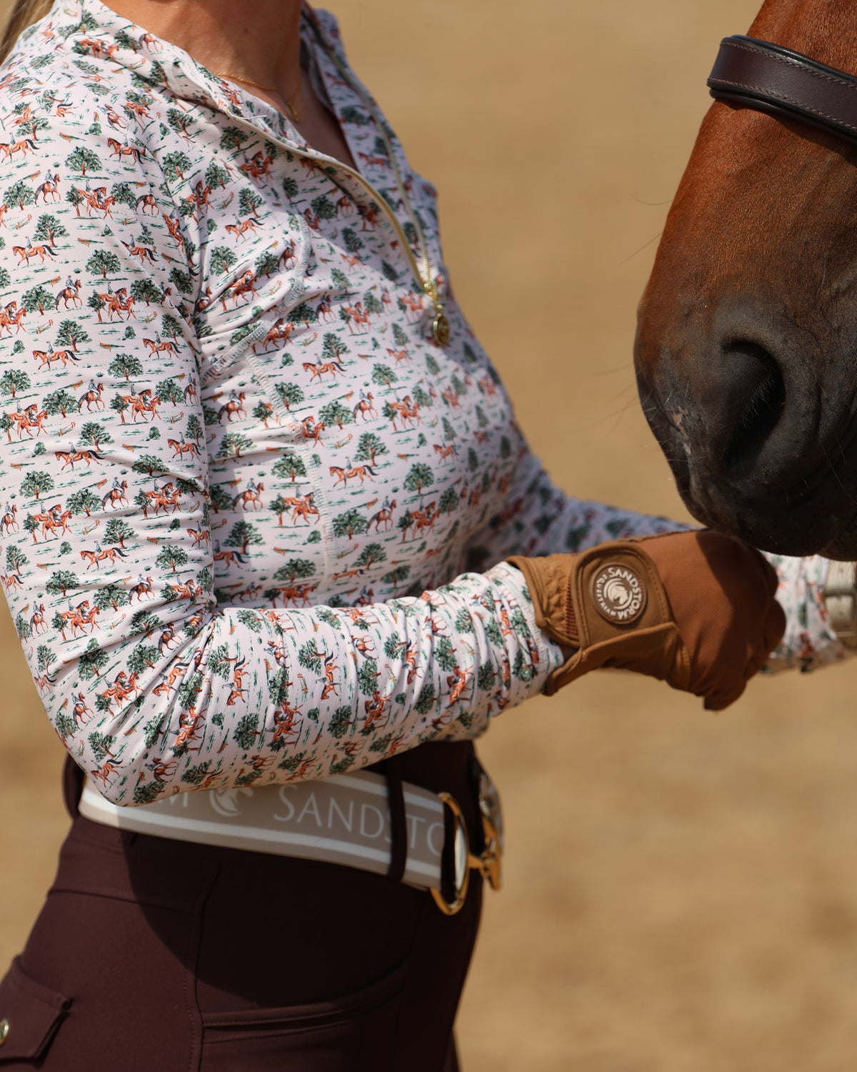 Sandstorm Equestrian - Performance Style Base Layer - Tally Ho Print