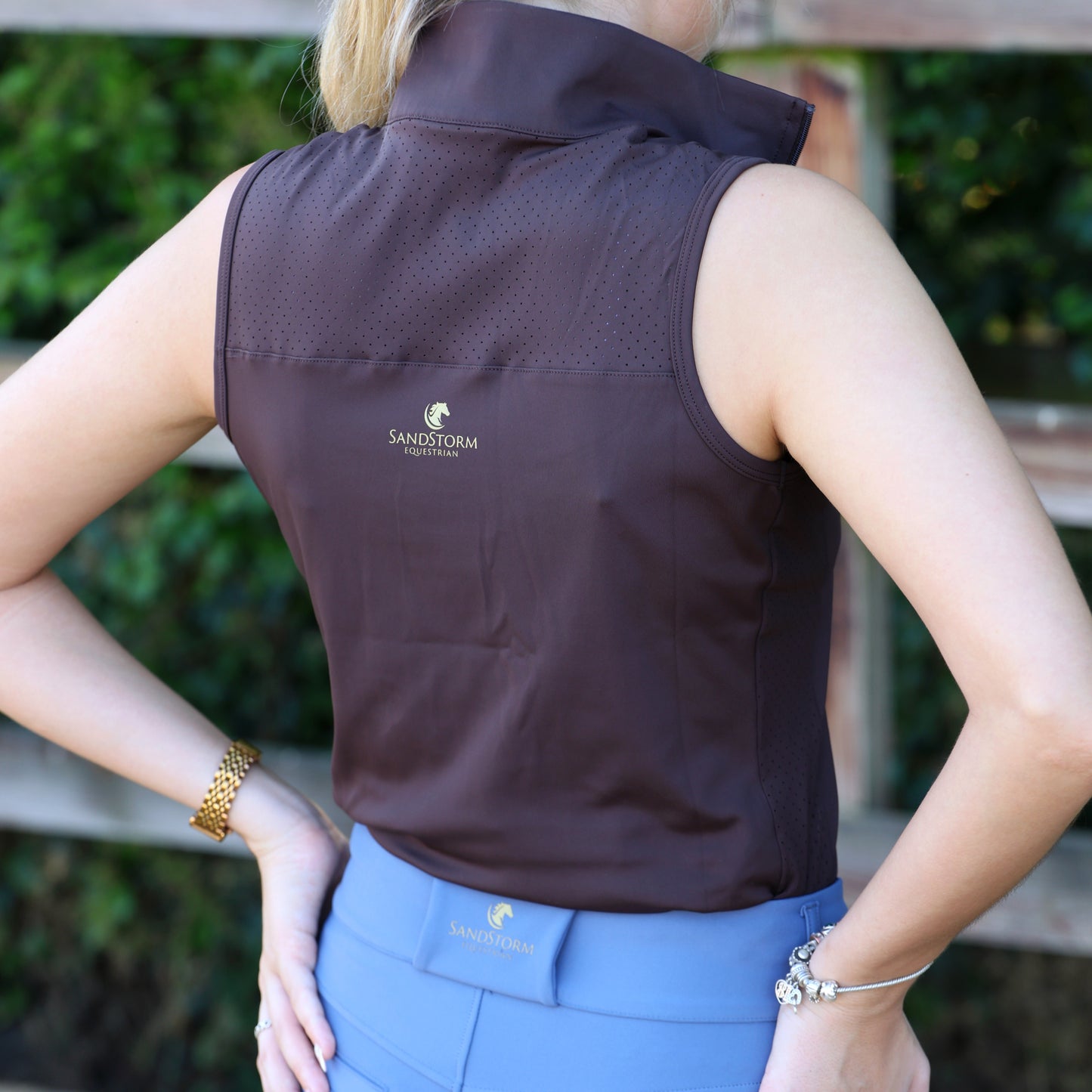 Sandstorm Equestrian - Performance Sleeveless Sport Base Layer - Chocolate
