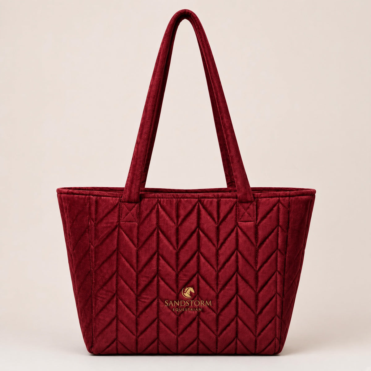 Sandstorm Equestrian- Velvet Tote Bag - Ruby red