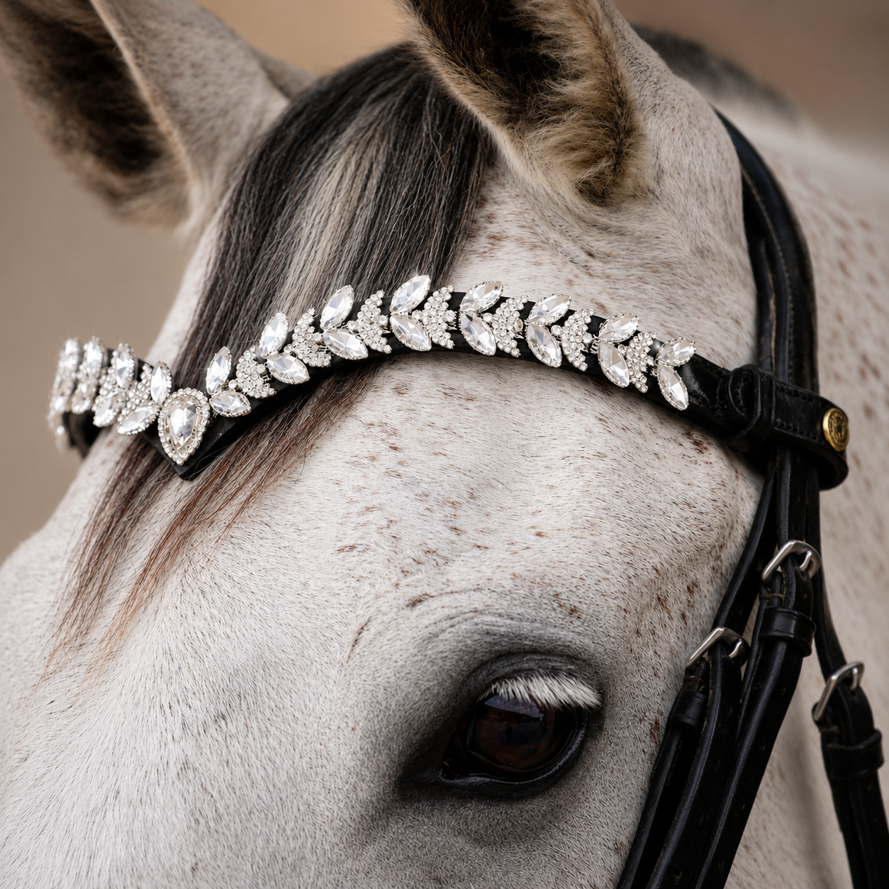 Sandstorm Equestrian - Brow Band - Vintage V - Silver
