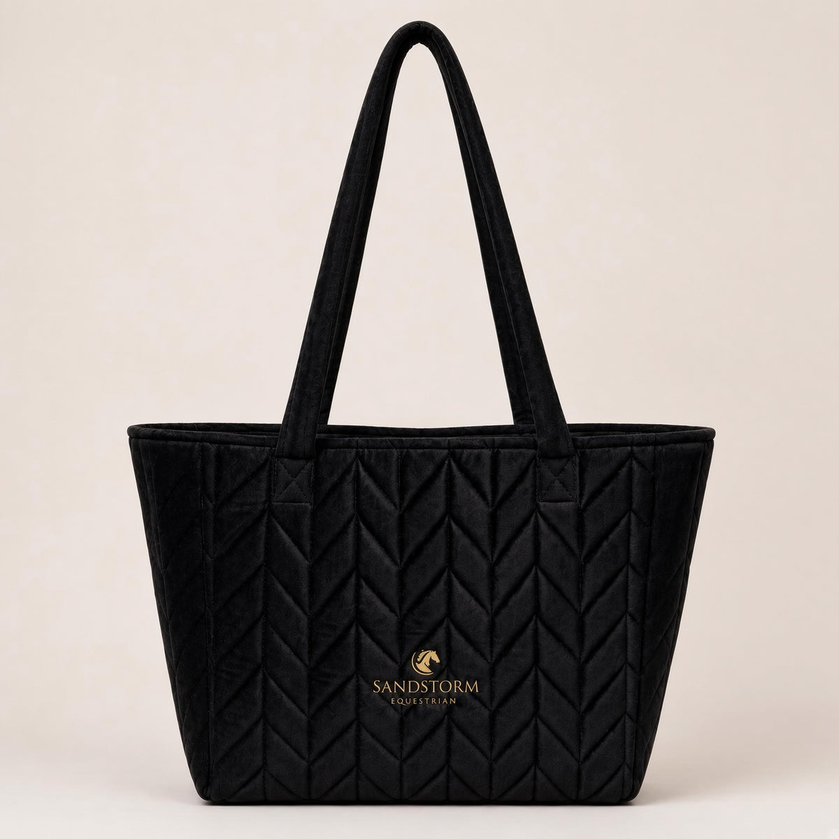 Sandstorm Equestrian- Velvet Tote Bag - Black