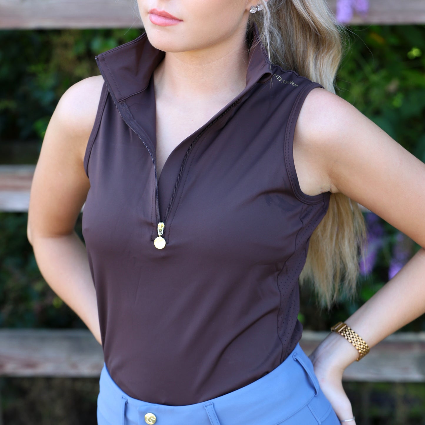 Sandstorm Equestrian - Performance Sleeveless Sport Base Layer - Chocolate