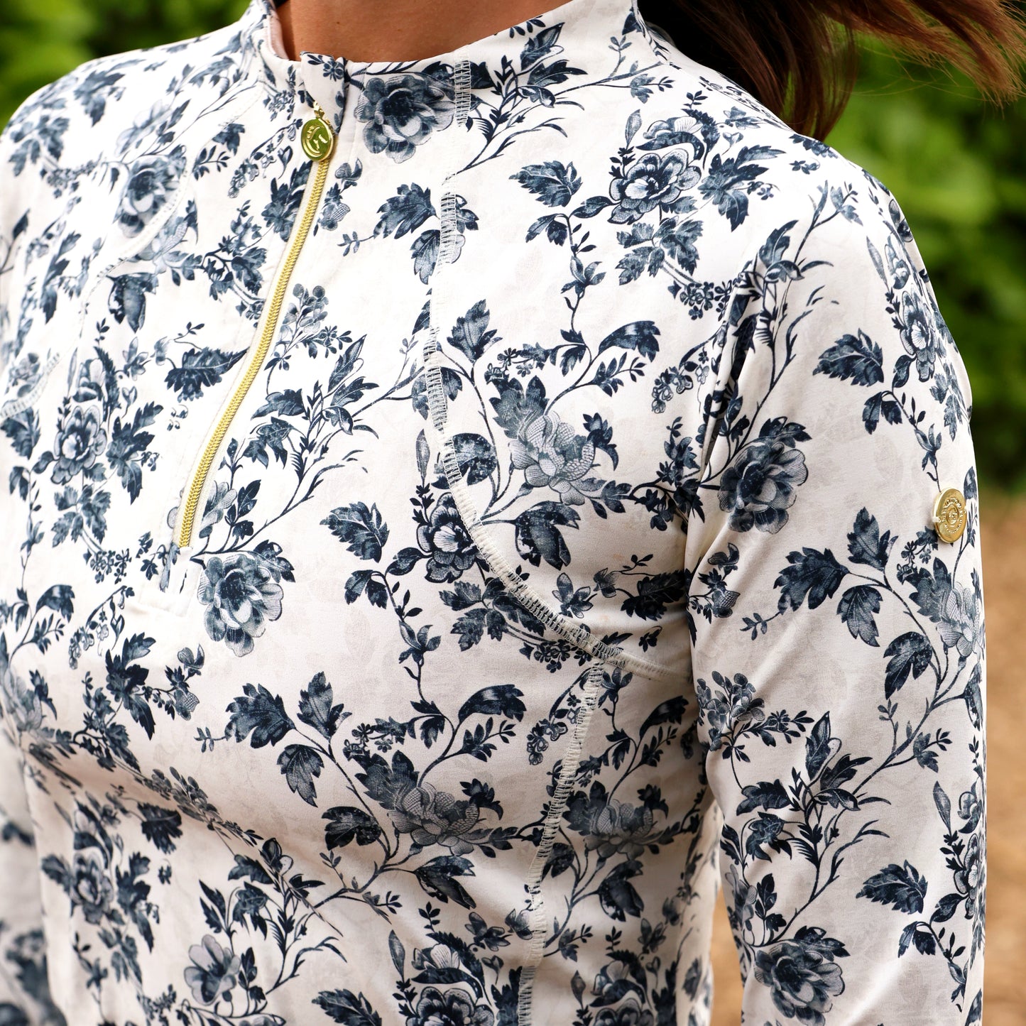 Sandstorm Equestrian - Performance Style Base Layer - Vintage Black Rose Print