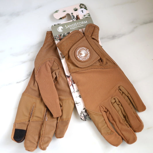 Sandstorm Equestrian Riding Gloves - Tan