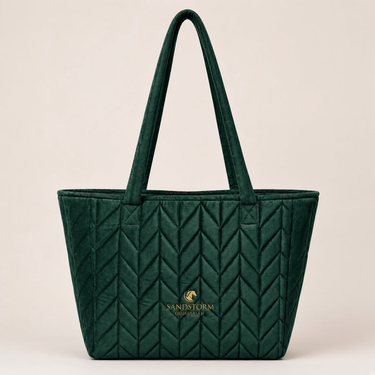 Sandstorm Equestrian- Velvet Tote Bag - Emerald Green