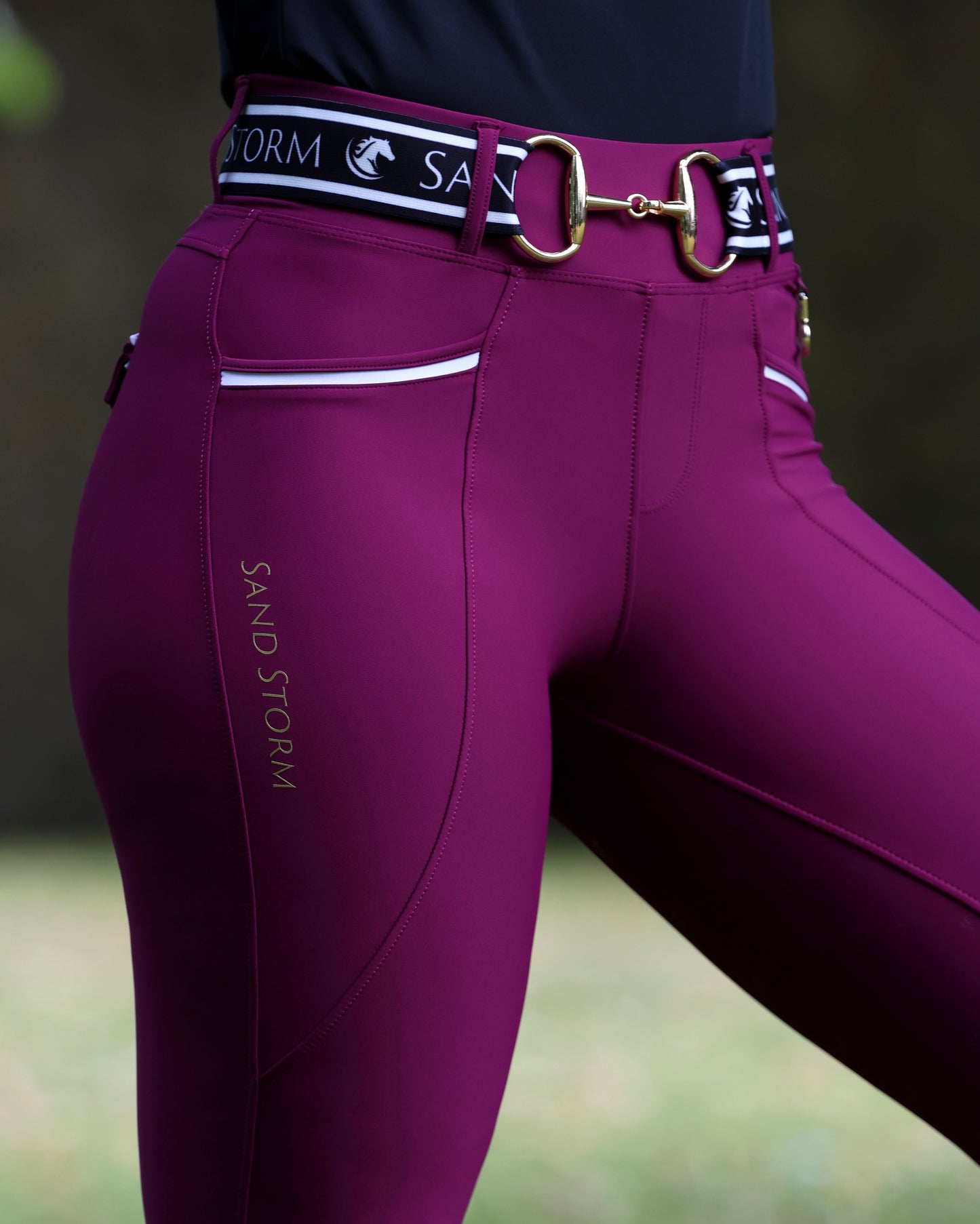 Sandstorm Equestrian - Luxe Performance Hybrid Leggings - Plum - Pre Order Plum Collection