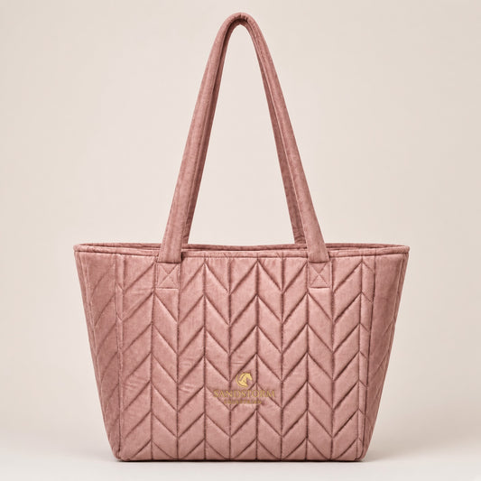 Sandstorm Equestrian- Velvet Tote Bag - Candy Pink