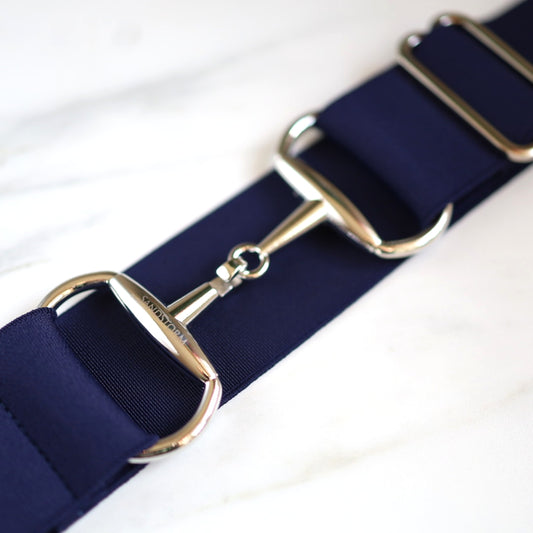 Sandstorm Equestrian - Silver Snaffle Belt - Navy