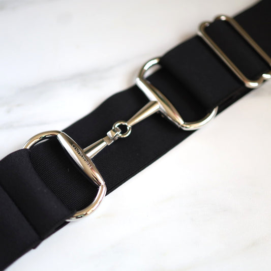 Sandstorm Equestrian - Silver Snaffle Belt - Black